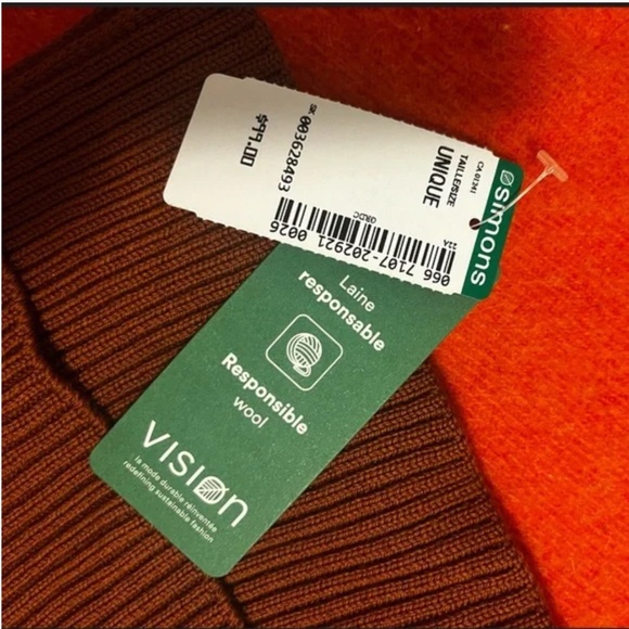 Brown extra-long responsible merino wool scarf NWT - Picture 9 of 13